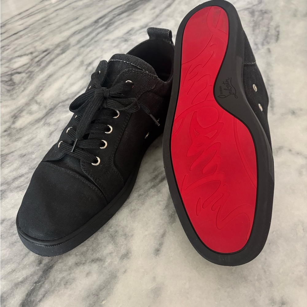Christian Louboutin Black and Red Sneakers with Striking Red Sole